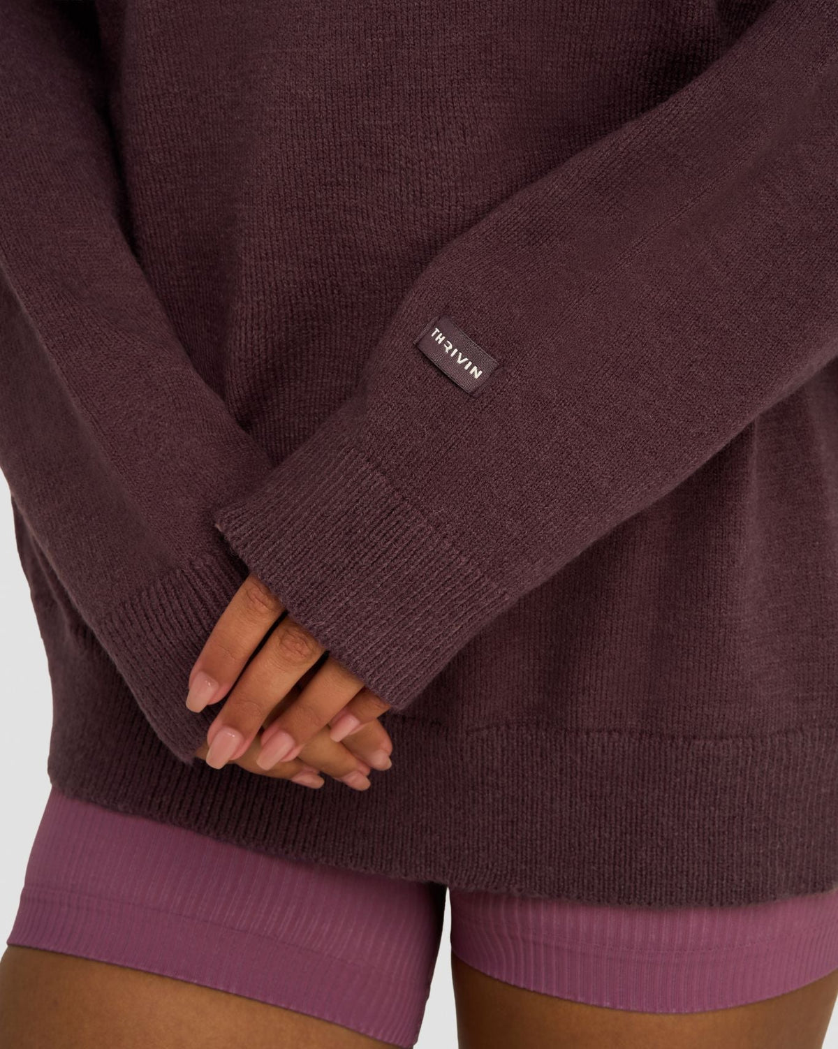 The Essential Collection Off The Shoulder Wool Blend Sweater Dark Mauve
