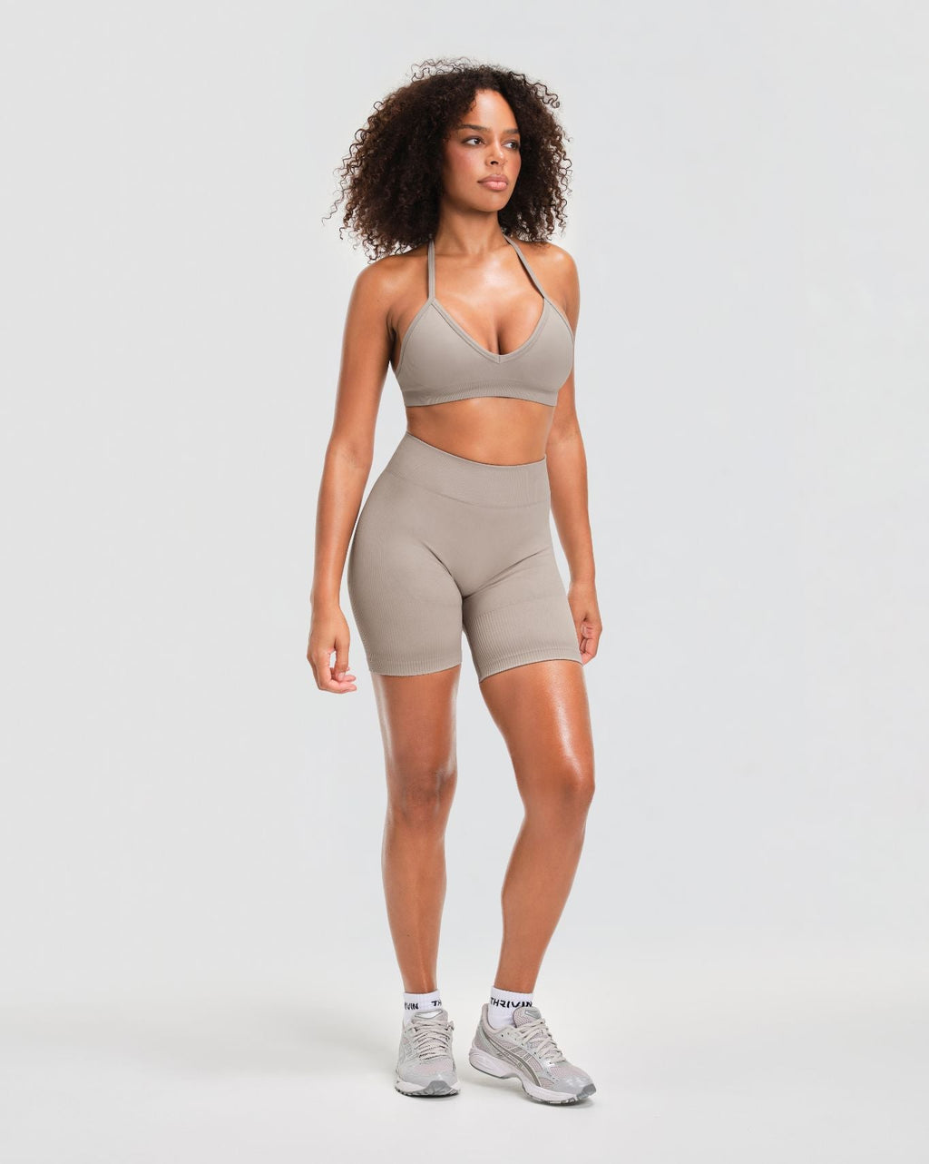 Elevate™ Sculpting Mid Waist Scrunch Shorts | Latte
