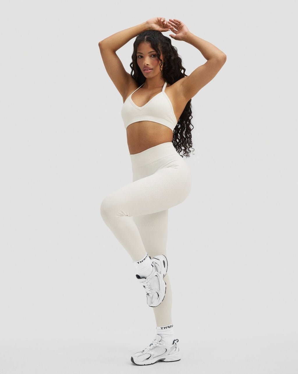 RiseFit Sculpting Mid Waist Scrunch Leggings Cream