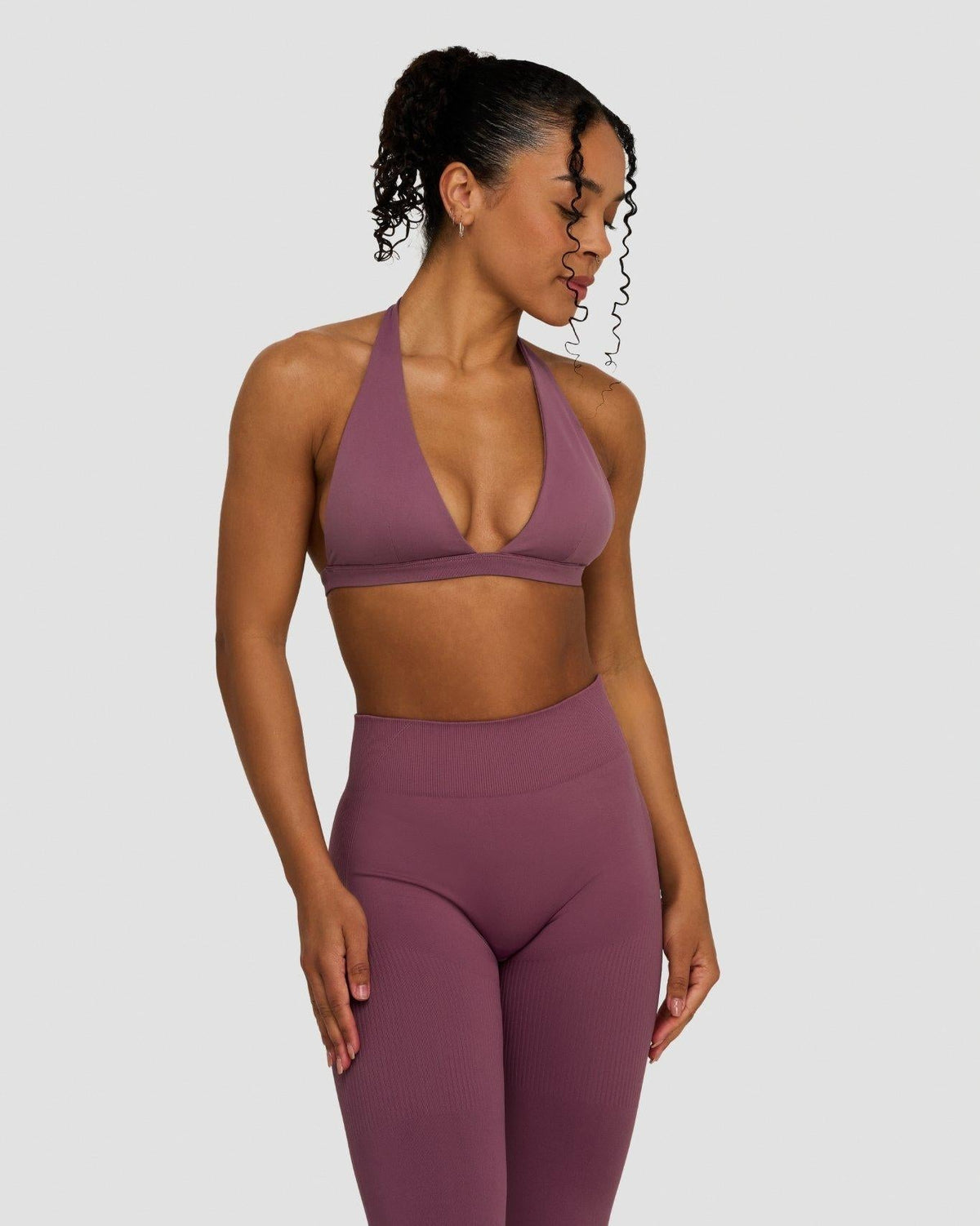 Elevate™ Sculpting Seamless V-Neck Halter Bra | Orchid Mauve