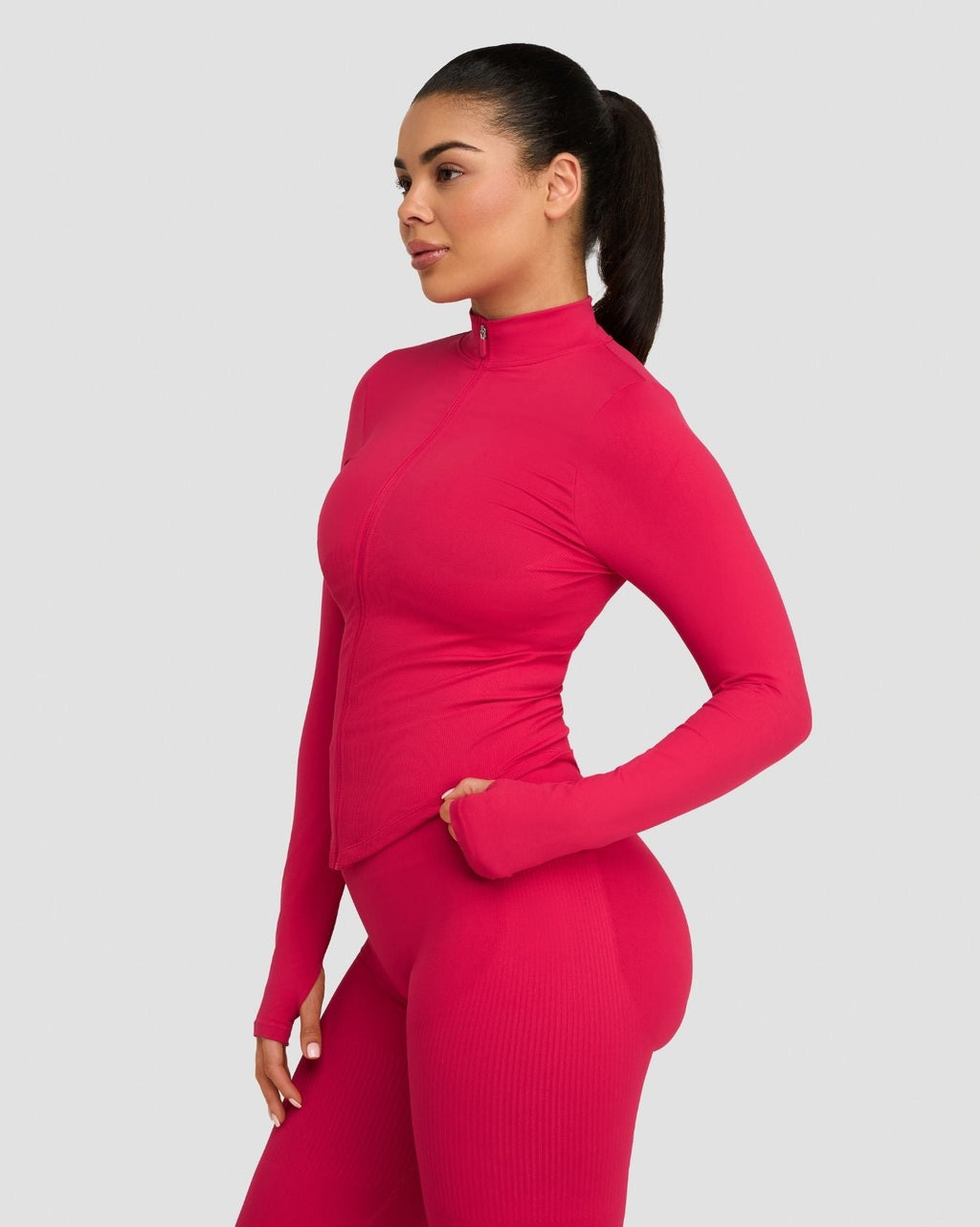 Elevate™ Compression Long Sleeve Jacket | Strawberry