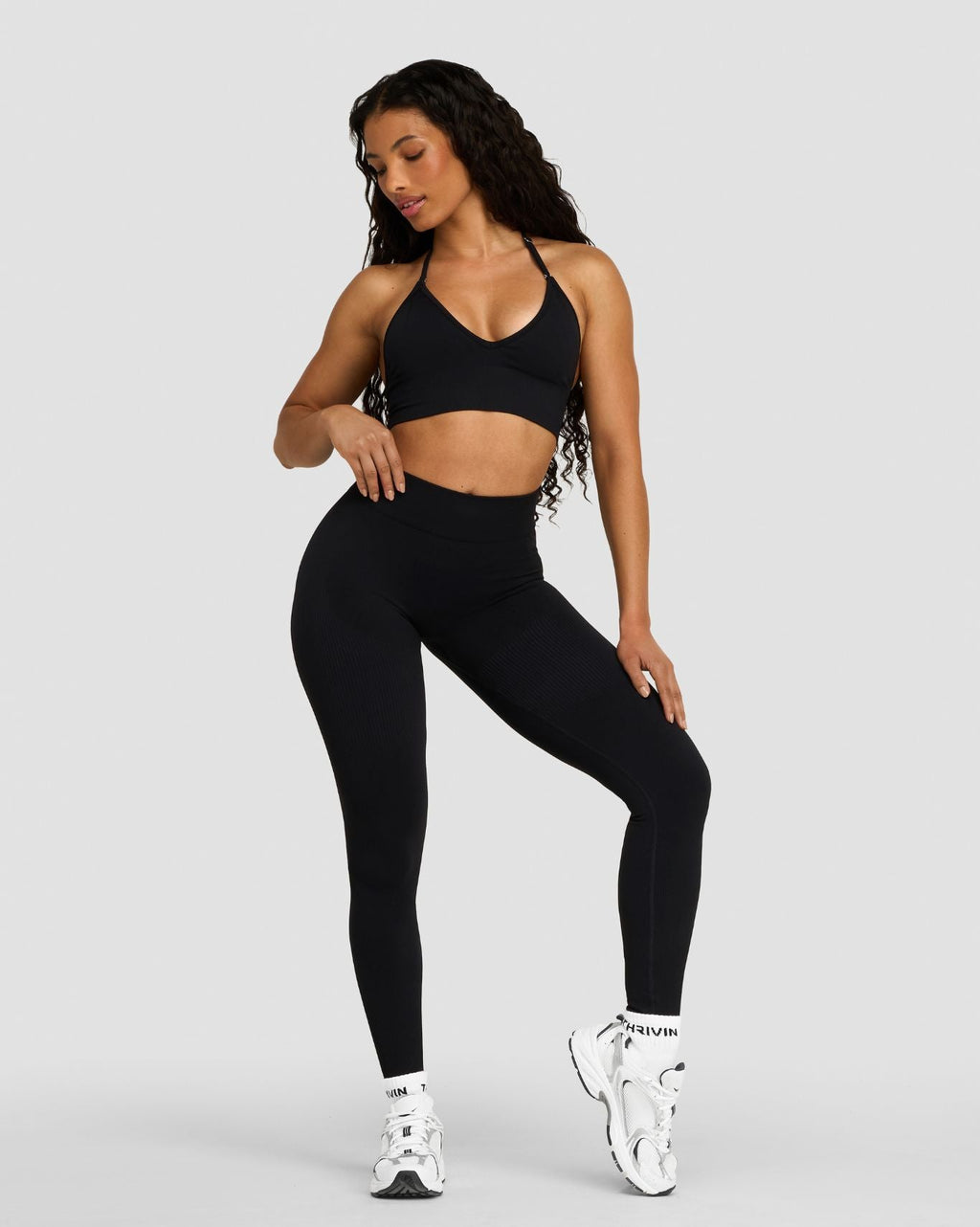 RiseFit Sculpting Mid Waist Scrunch Leggings Night Black