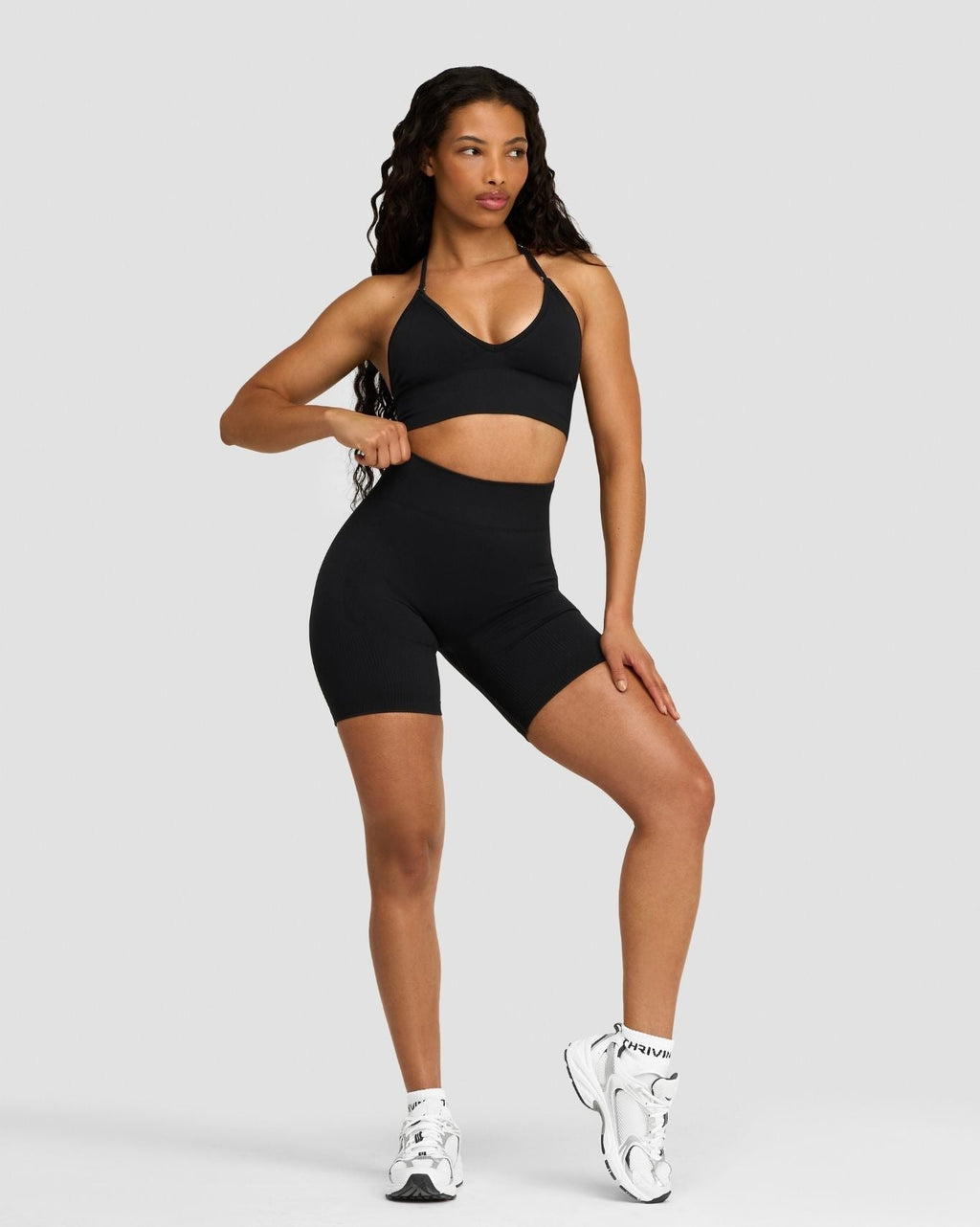RiseFit Sculpting Mid Waist Scrunch Shorts Night Black