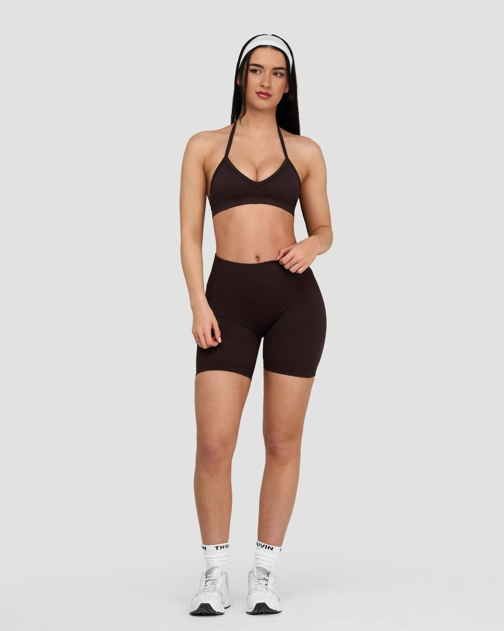 RiseFit Sculpting Seamless Adjustable Halter Bra Coffee