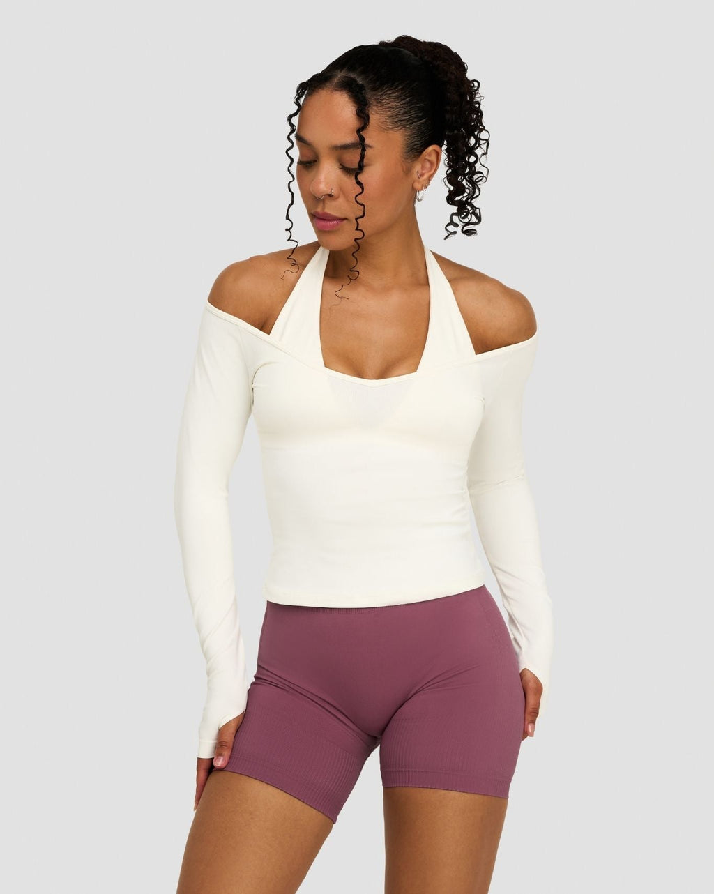 Elevate™ Sculpting Seamless V-Neck Top | Cream