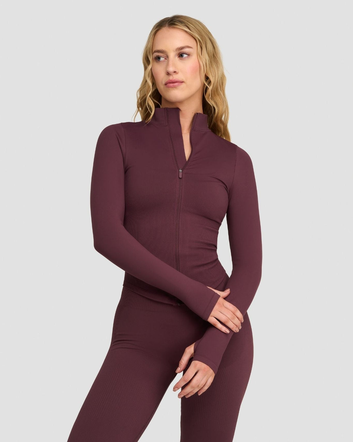 Elevate™ Compression Long Sleeve Jacket | Dark Mauve