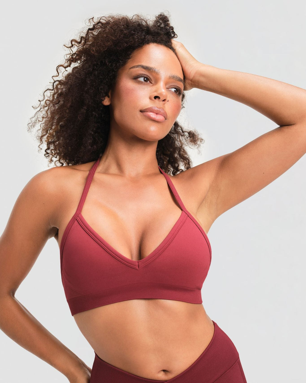Elevate™ Sculpting Seamless Adjustable Halter Bra | Fine Wine