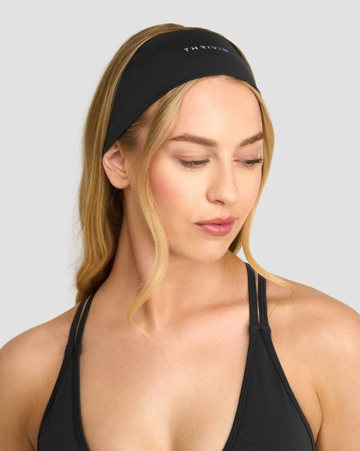 The Essential Collection Chrome Logo Headband Charcoal Grey