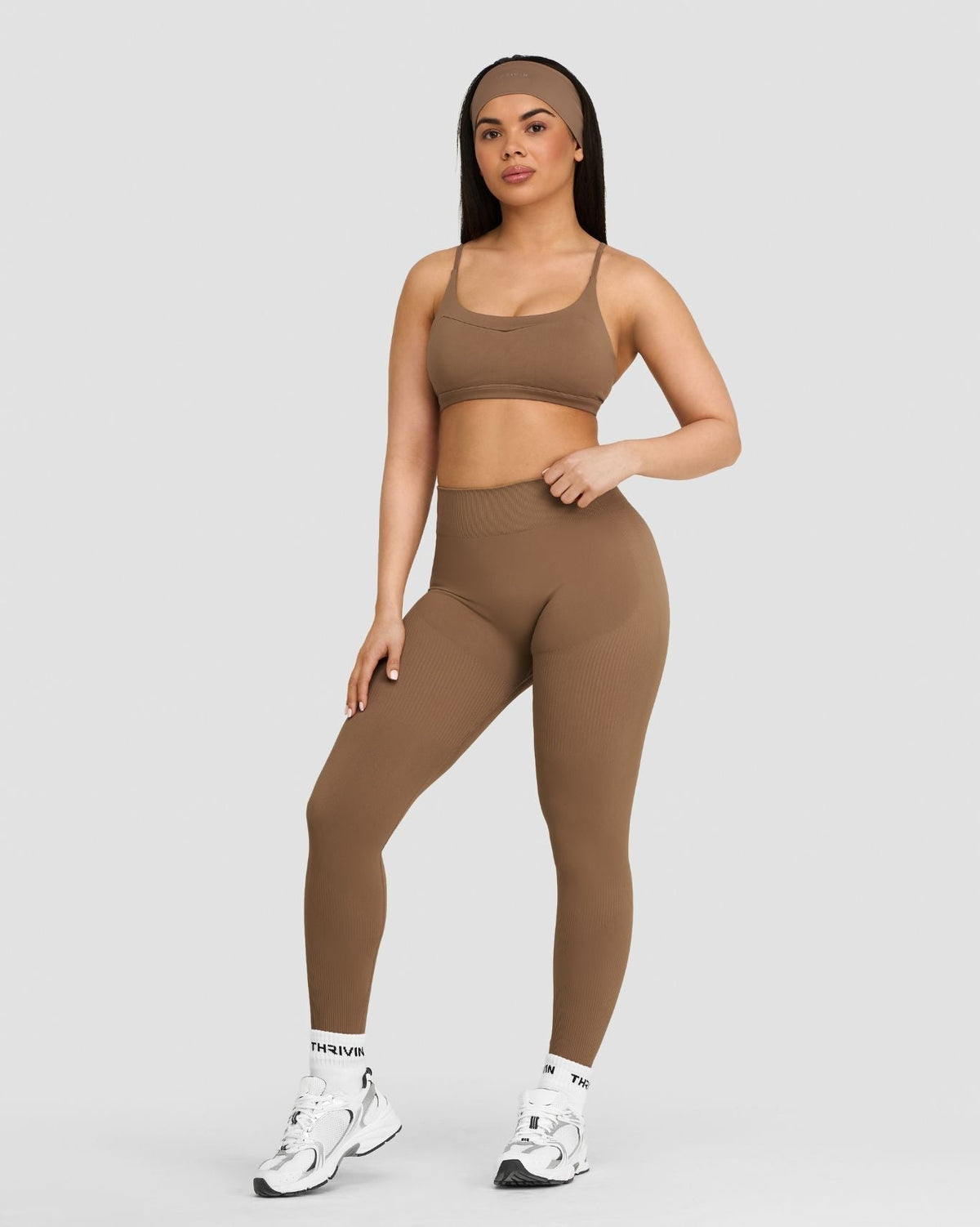 RiseFit Sculpting Mid Waist Scrunch Leggings Toffee