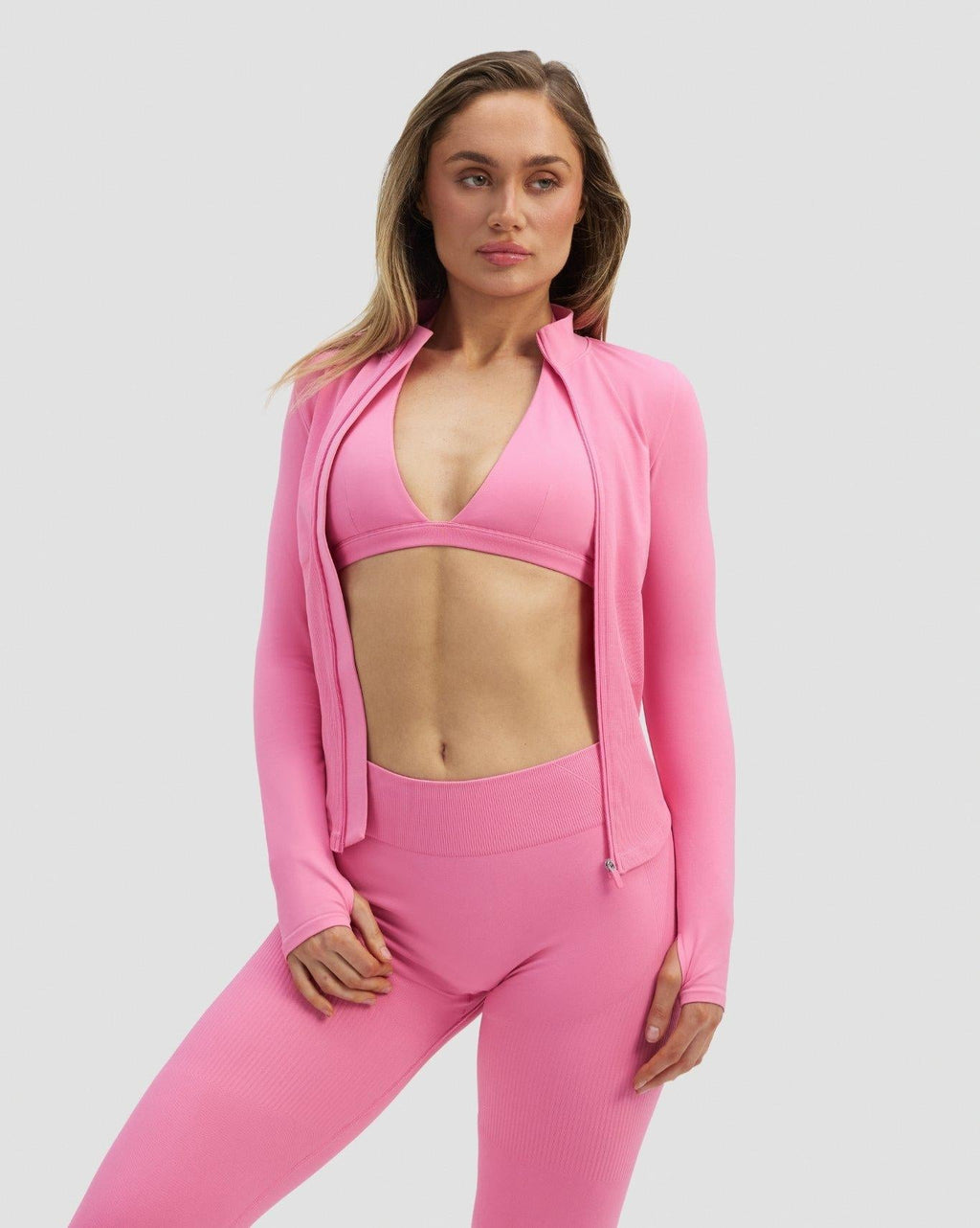 Elevate™ Compression Long Sleeve Jacket | Bubble Pink