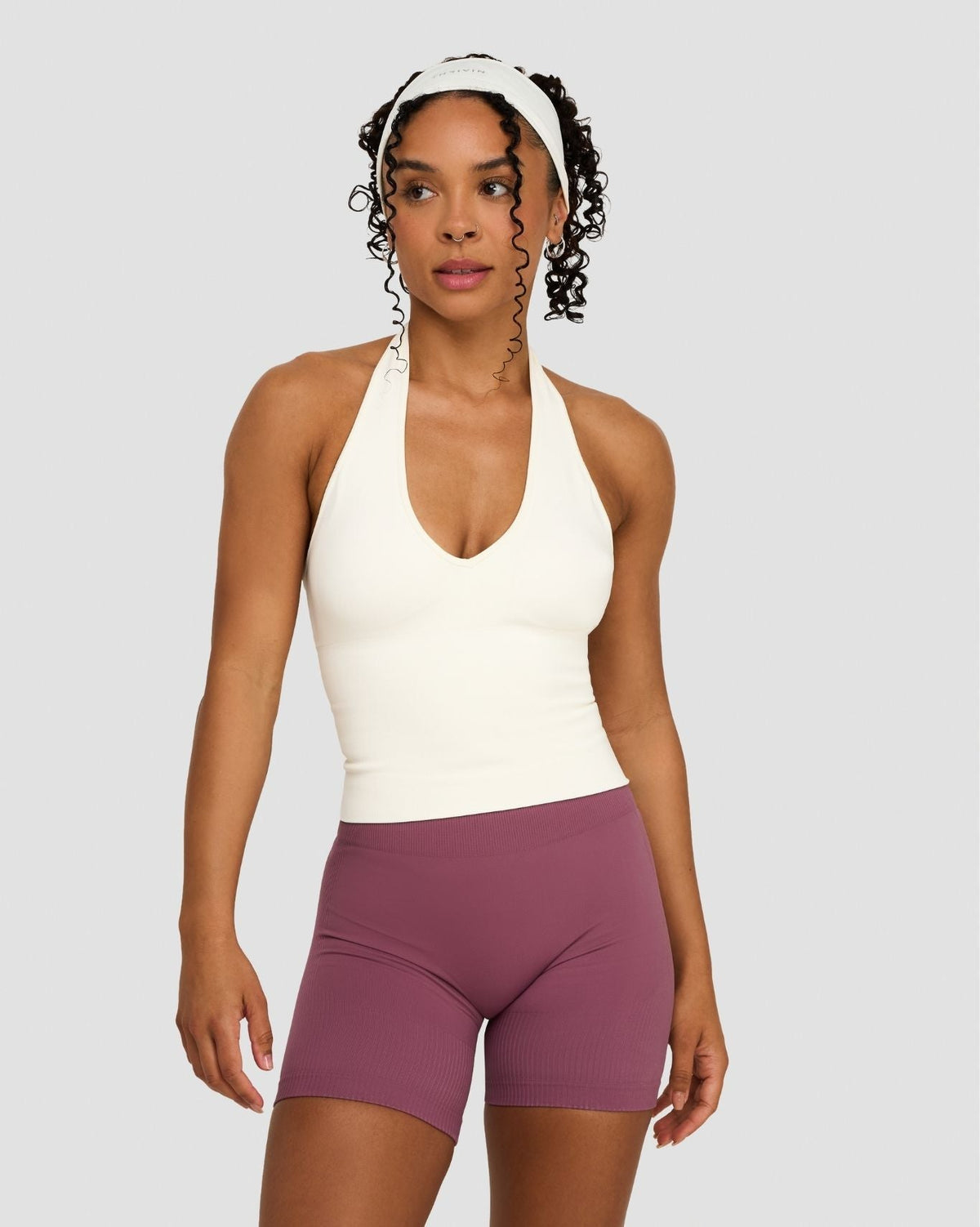 Elevate™ Sculpting Seamless Halterneck Top | Cream