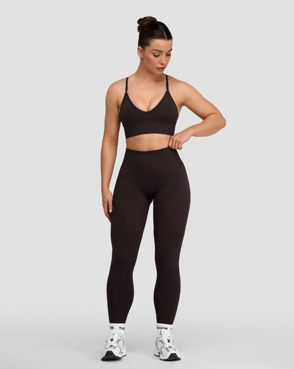 Elevate™ Sculpting Mid Waist Scrunch Leggings | Coffee