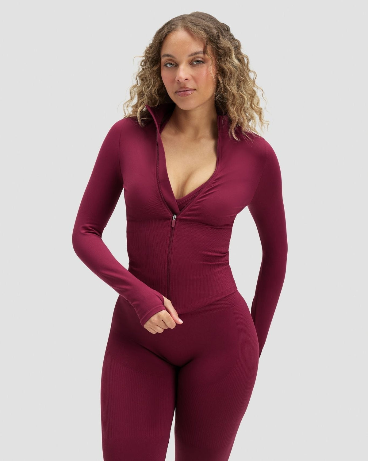 RiseFit Compression Long Sleeve Jacket Cherry Berry