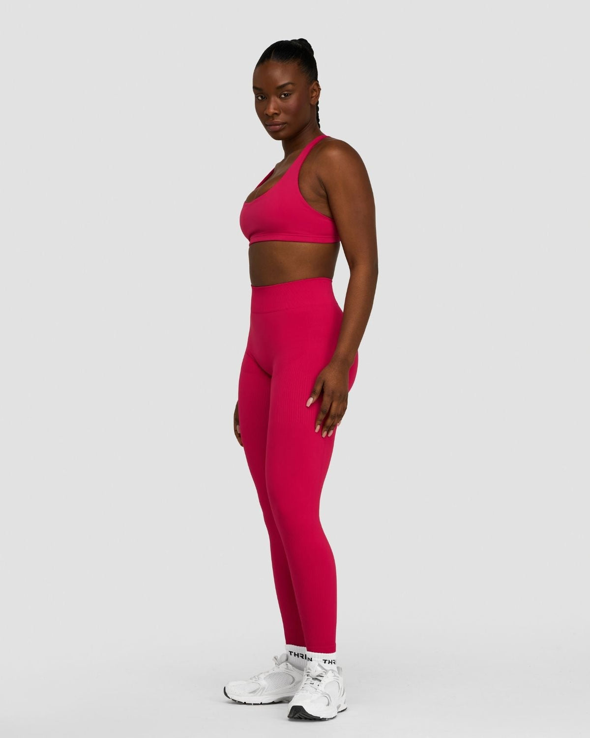 RiseFit Sculpting Mid Waist Scrunch Leggings Strawberry
