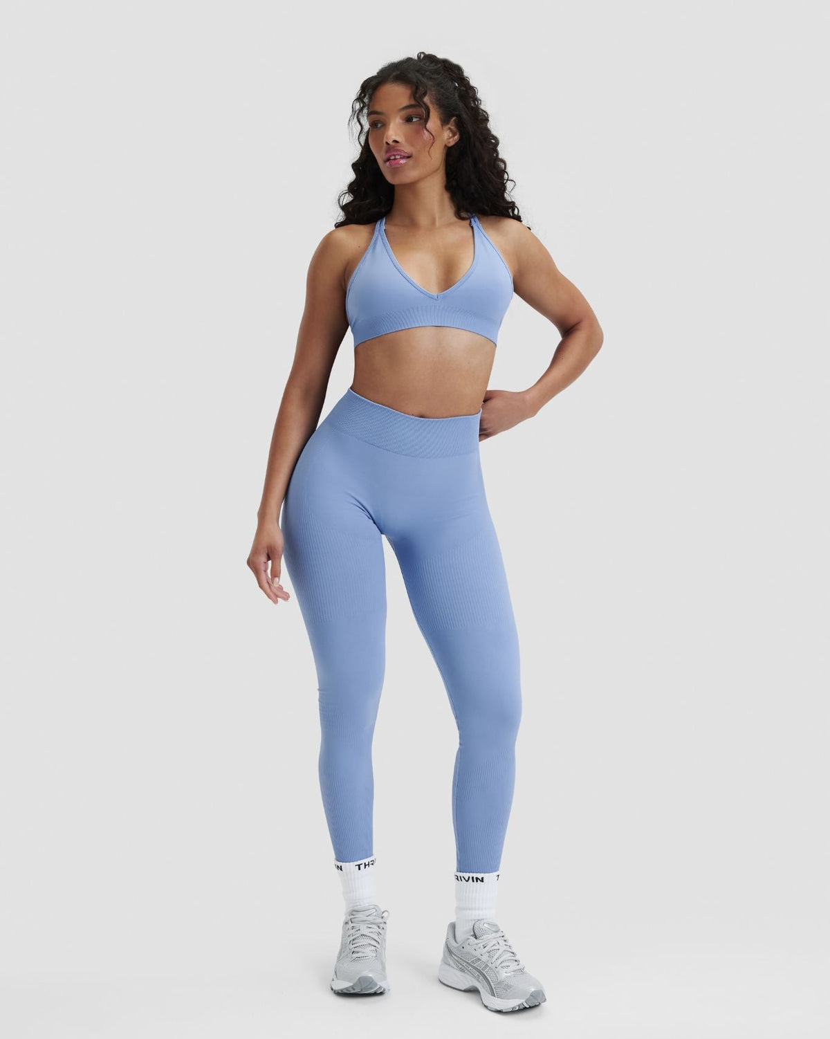 RiseFit Sculpting Mid Waist Scrunch Leggings Endless Sky