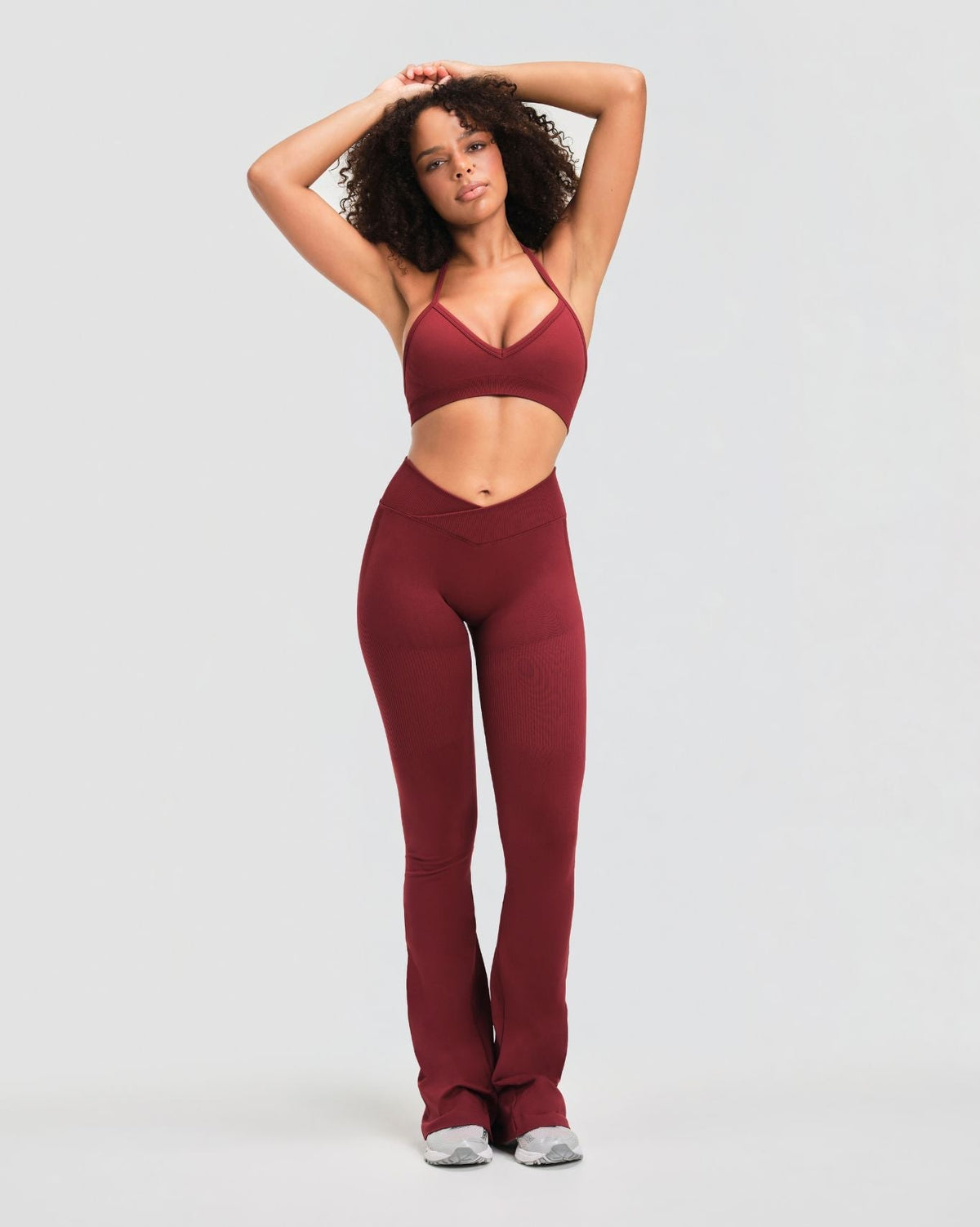 RiseFit Sculpting Mid V-Waist Flare Leggings Fine Wine