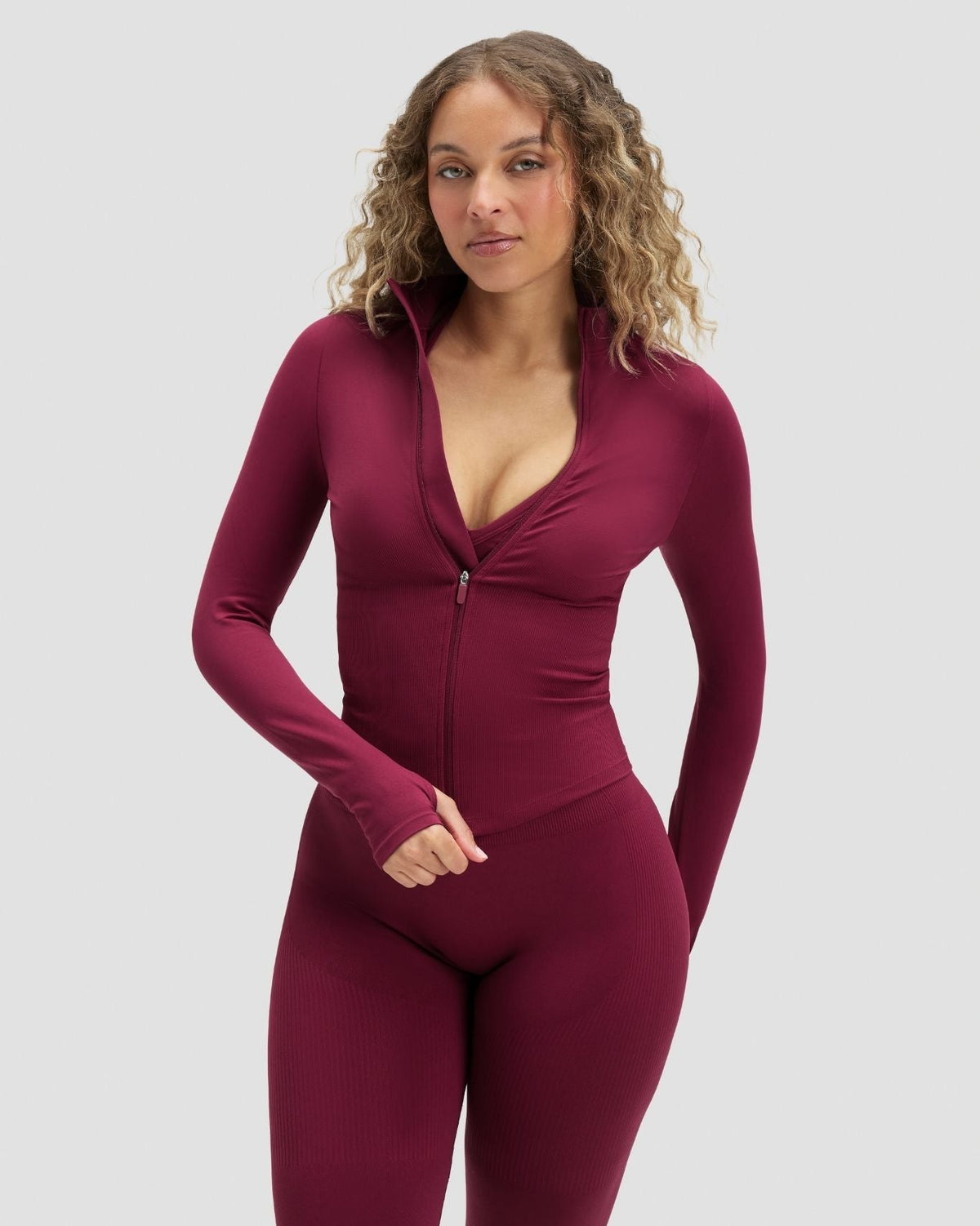 Elevate™ Compression Long Sleeve Jacket | Cherry Berry