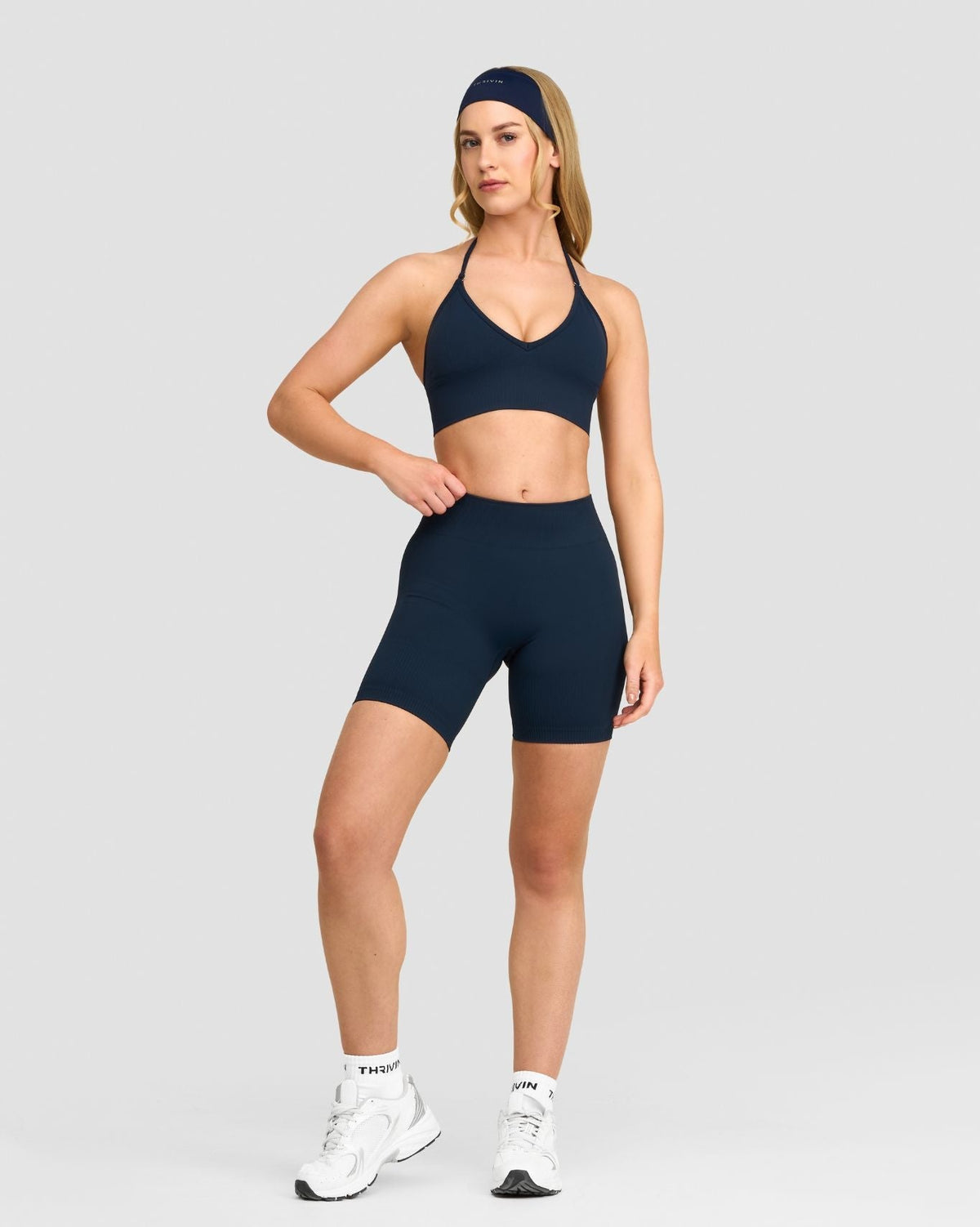 RiseFit Sculpting Mid Waist Scrunch Shorts Midnight Navy