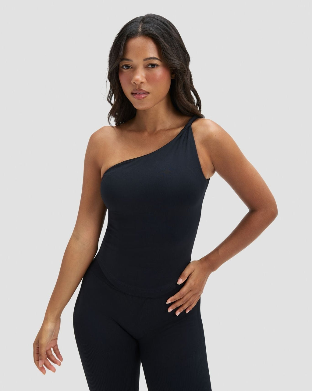 RiseFit Sculpting Asymmetric Twist Top Night Black