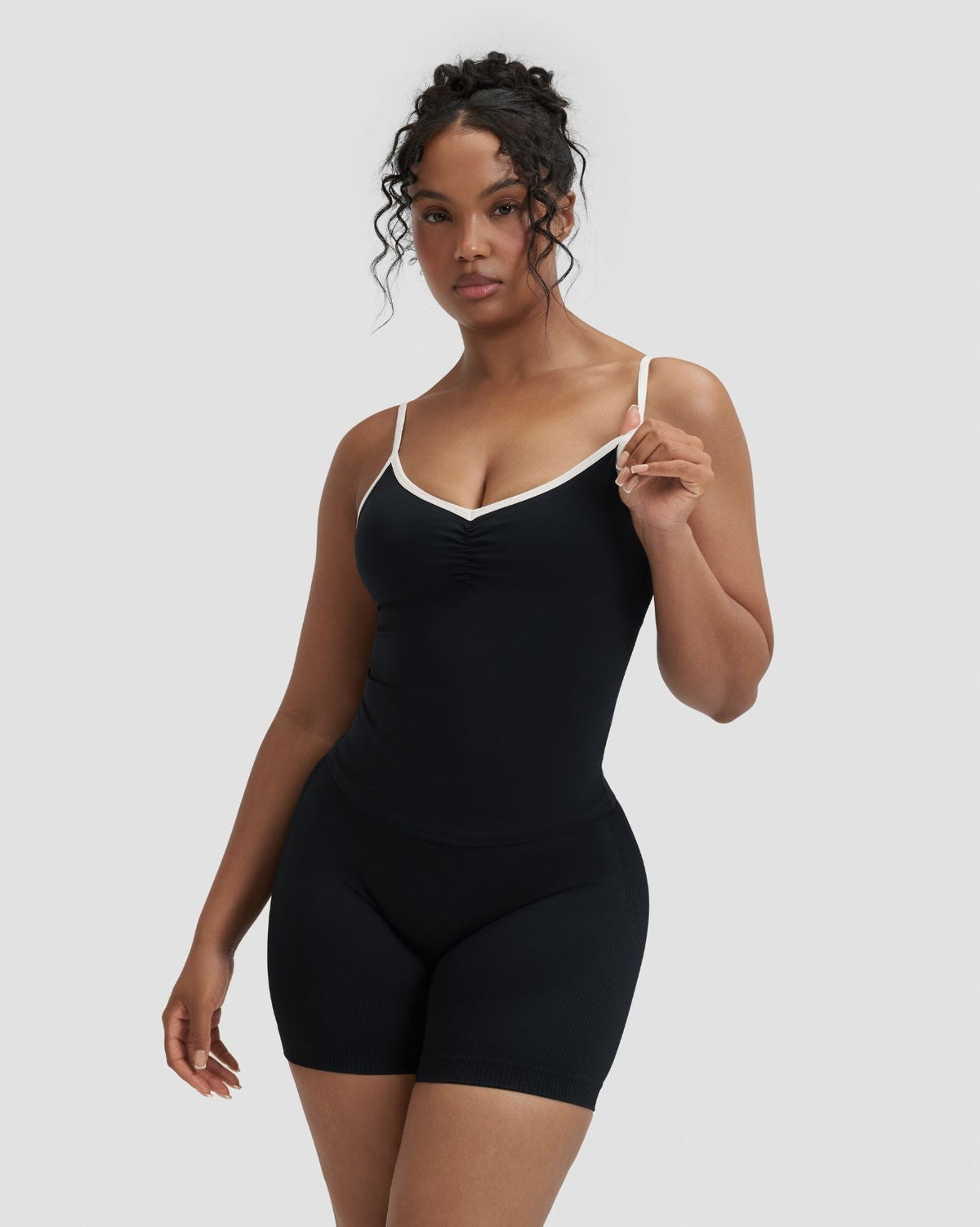 RiseFit Outline Cross Back Tank Top Night Black