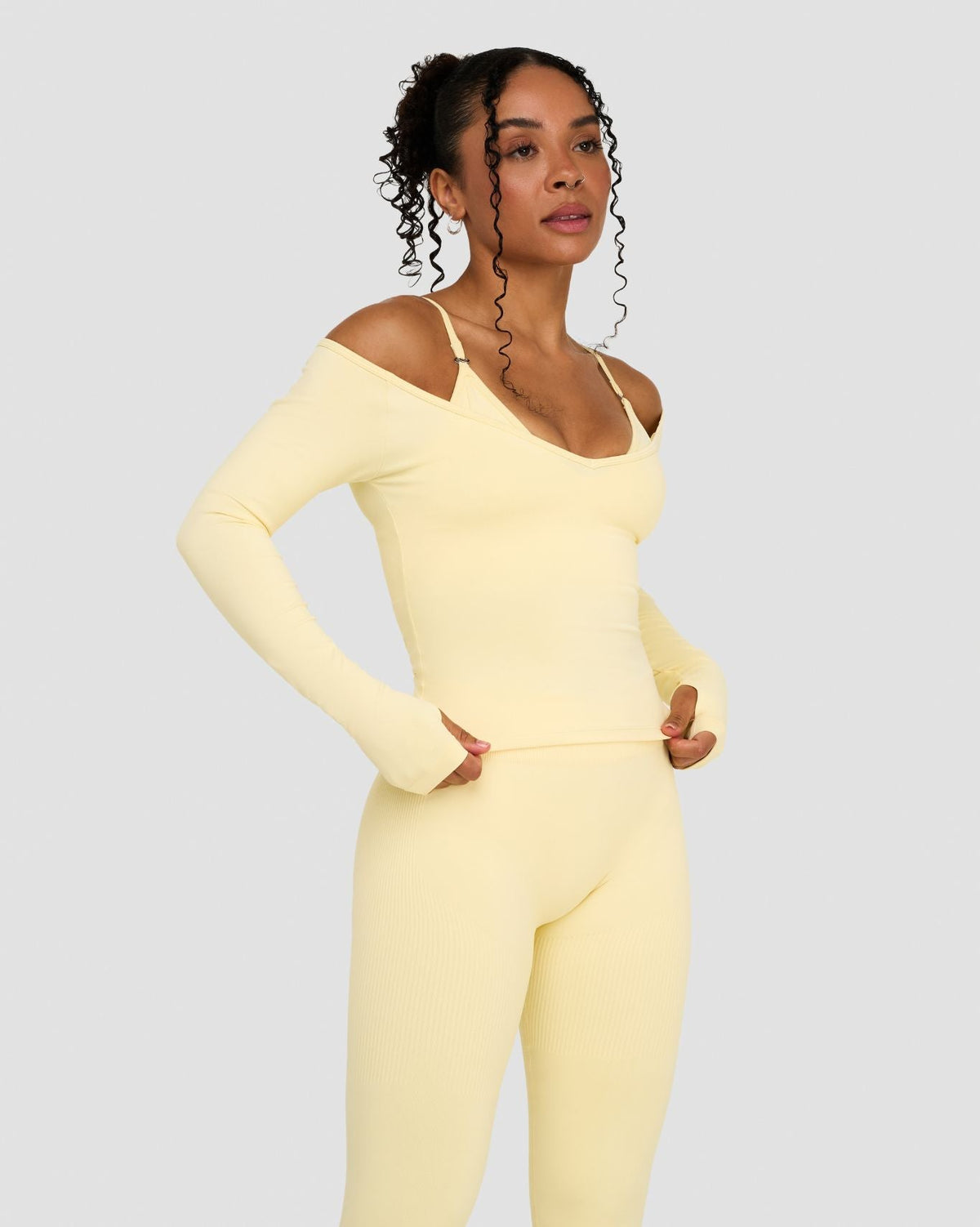Elevate™ Sculpting Seamless V-Neck Top | Golden Butter