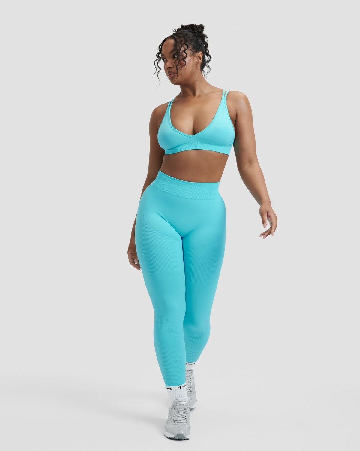 RiseFit Sculpting Mid Waist Scrunch Leggings Clear Tides
