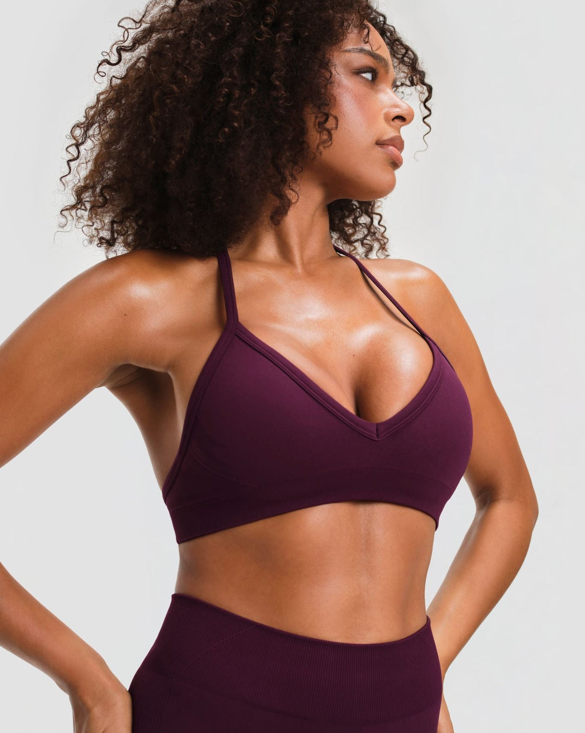 Elevate™ Sculpting Seamless Adjustable Halter Bra | Winter Plum