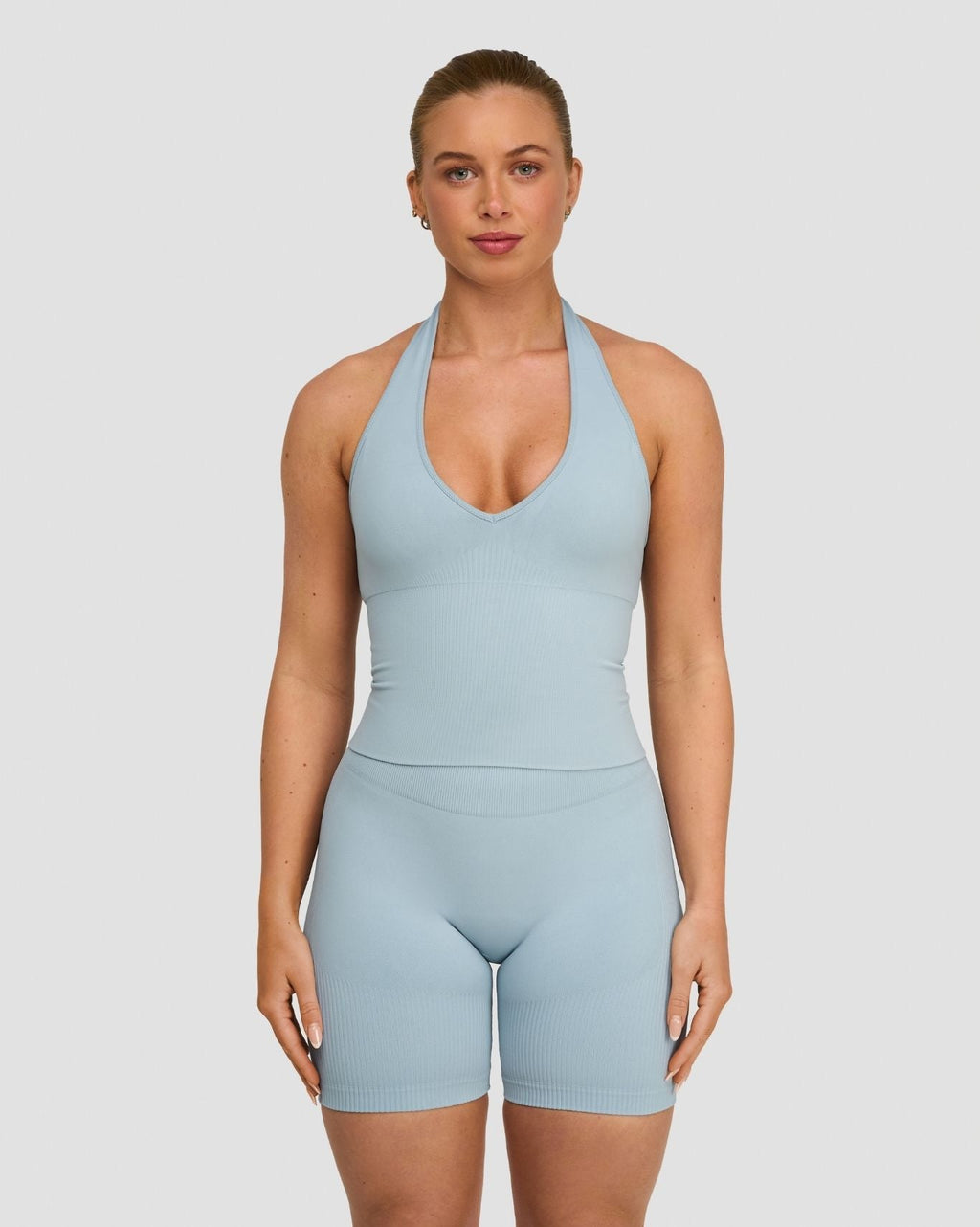 Elevate™ Sculpting Seamless Halterneck Top | Blue Haze