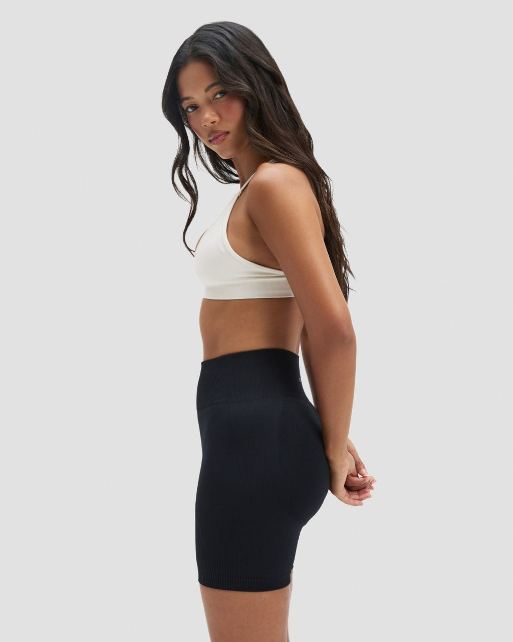 RiseFit Sculpting High Waist Scrunch Shorts Night Black