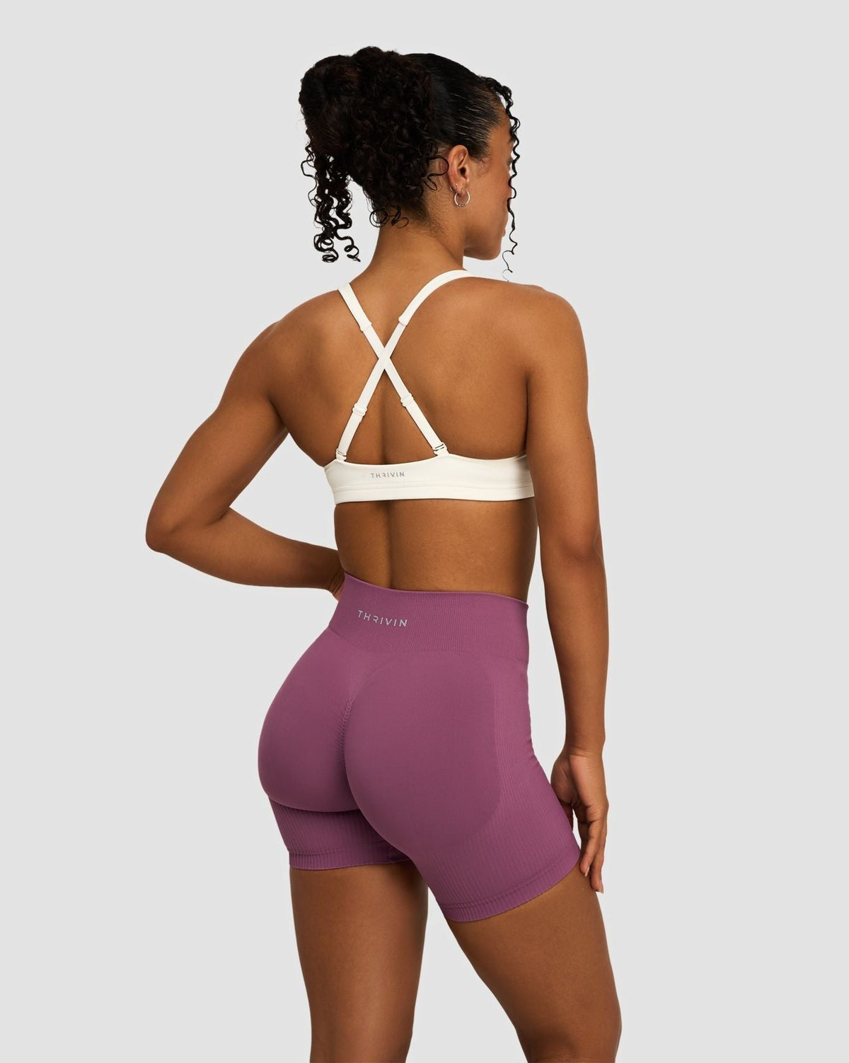 RiseFit Sculpting Mid Waist Scrunch Shorts Orchid Mauve