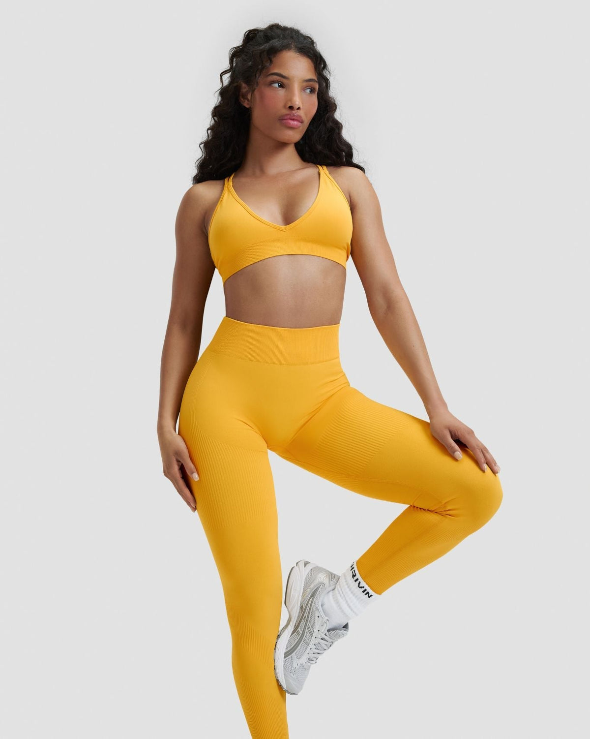 RiseFit Sculpting Mid Waist Scrunch Leggings Banana