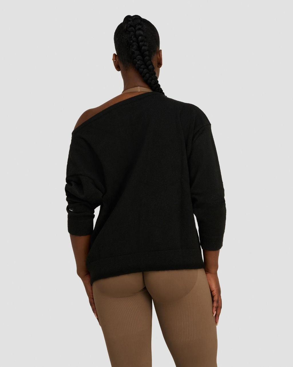 The Essential Collection Off The Shoulder Wool Blend Sweater Night Black