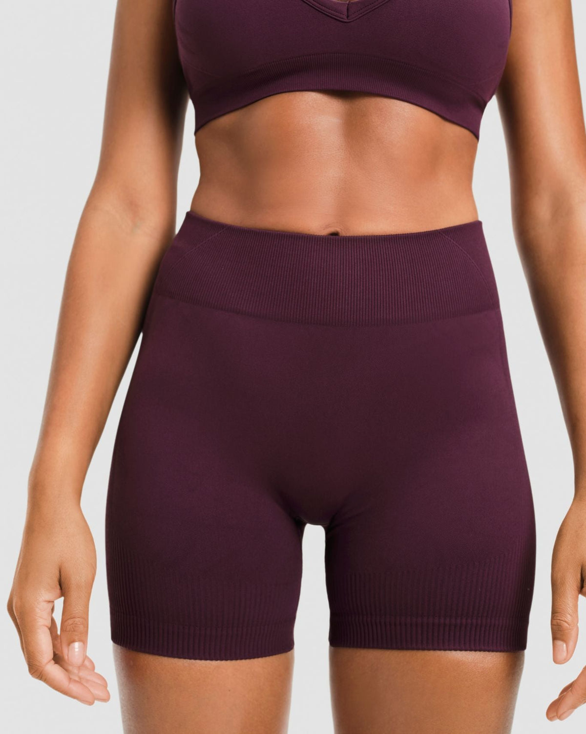 Elevate™ Sculpting Mid Waist Scrunch Shorter Shorts | Winter Plum