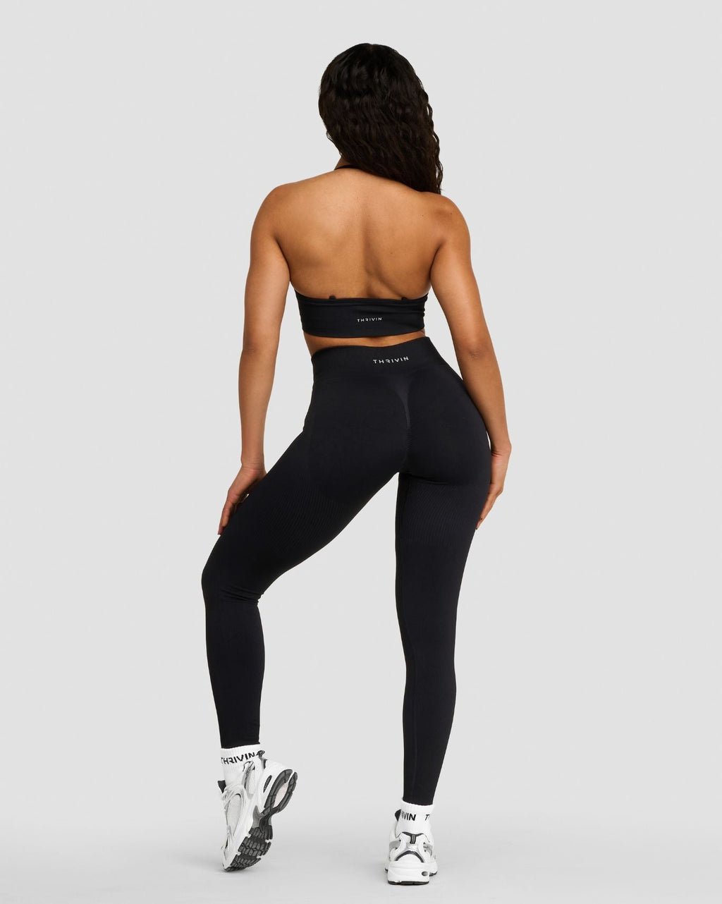 RiseFit Sculpting Mid Waist Scrunch Leggings Night Black