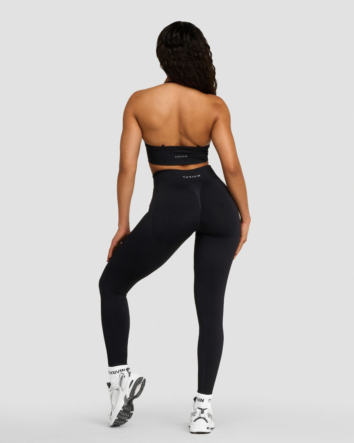 RiseFit Sculpting Mid Waist Scrunch Leggings Night Black