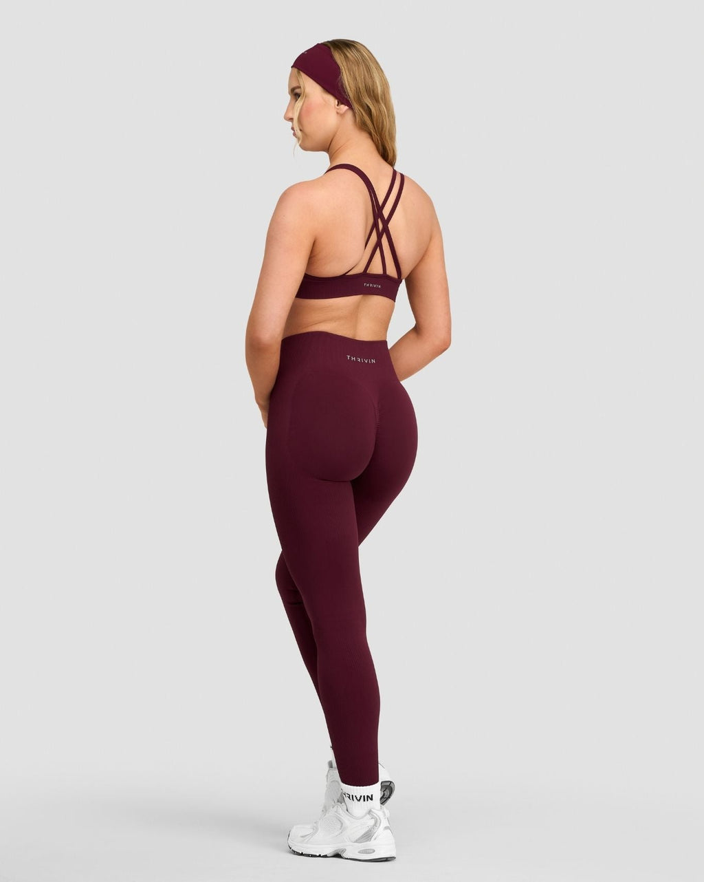 RiseFit Sculpting High Waist Scrunch Leggings Merlot
