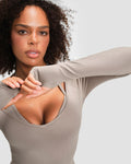 Elevate™ Sculpting Seamless V-Neck Top | Latte