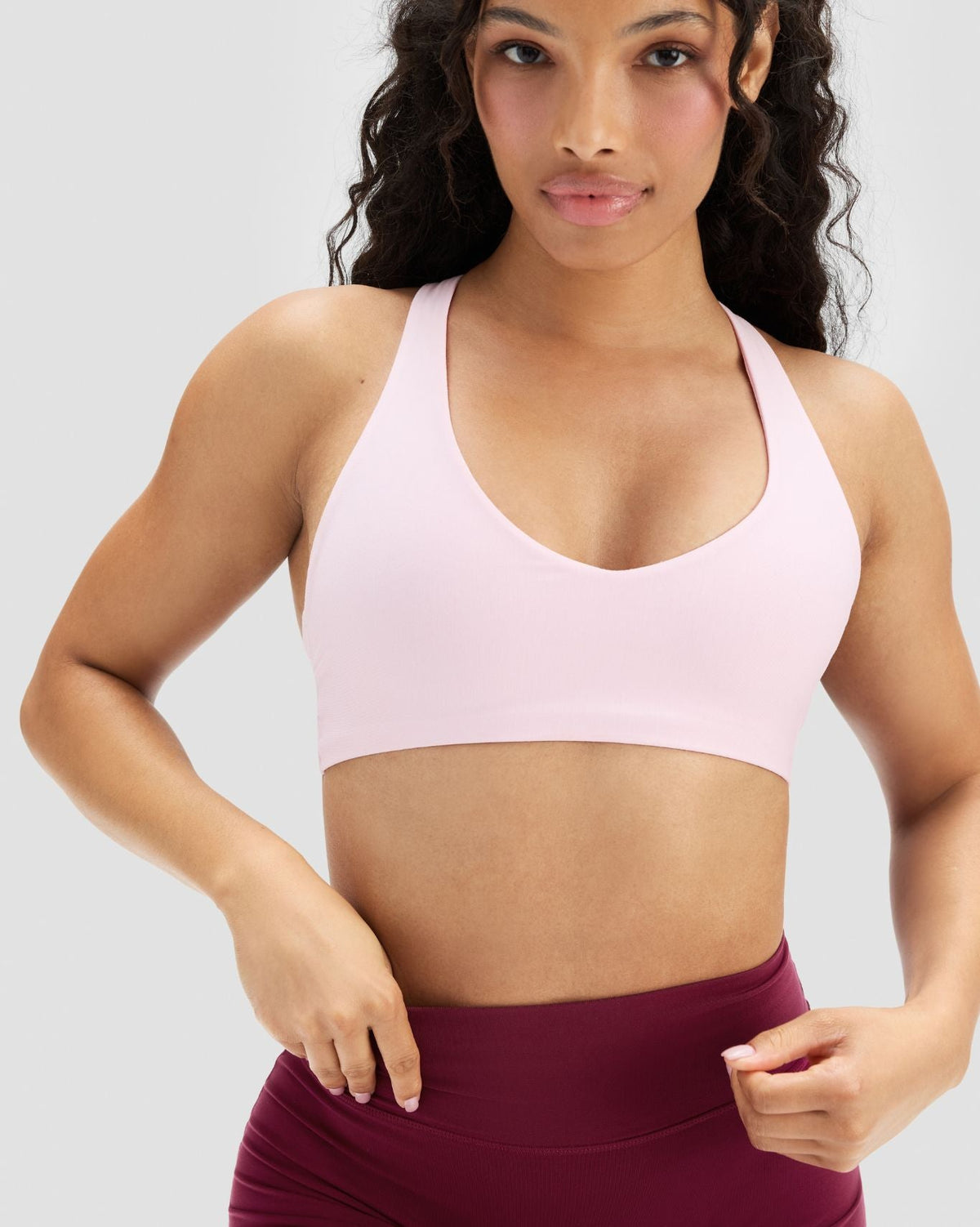 Essence Racer Back Sports Bra | Cherry Blossom