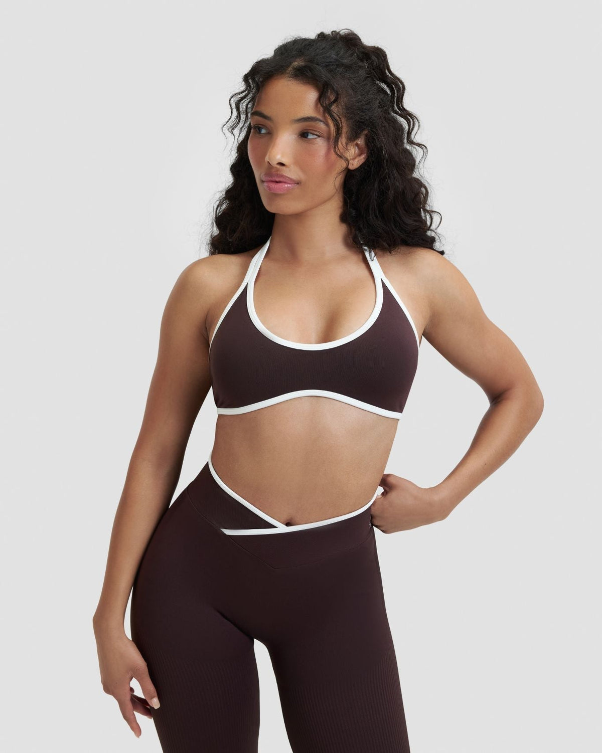 RiseFit Outline Halterneck Bra Coffee
