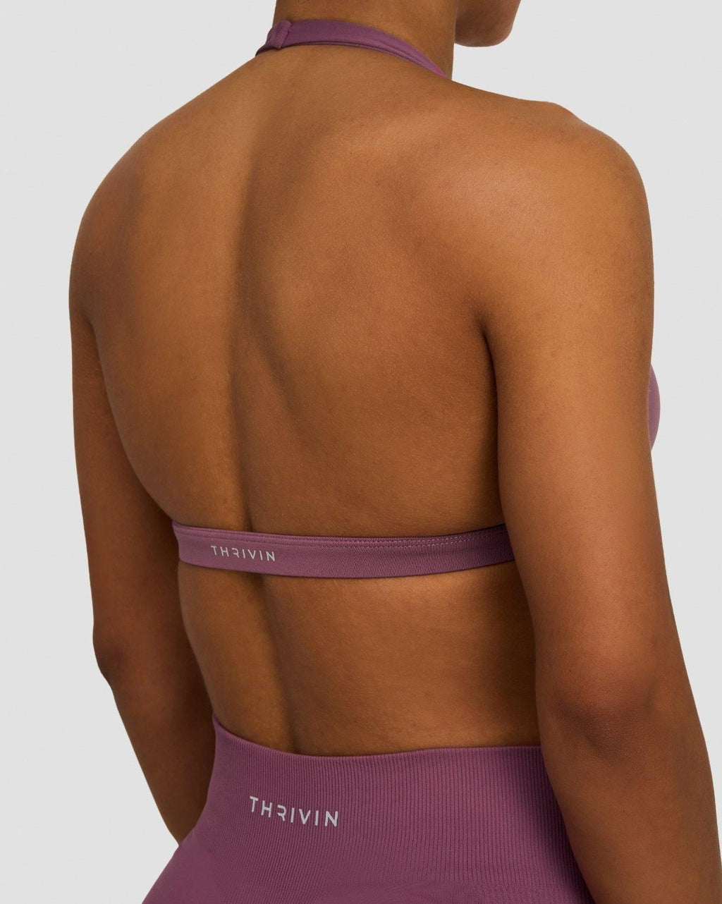 Elevate™ Sculpting Seamless V-Neck Halter Bra | Orchid Mauve