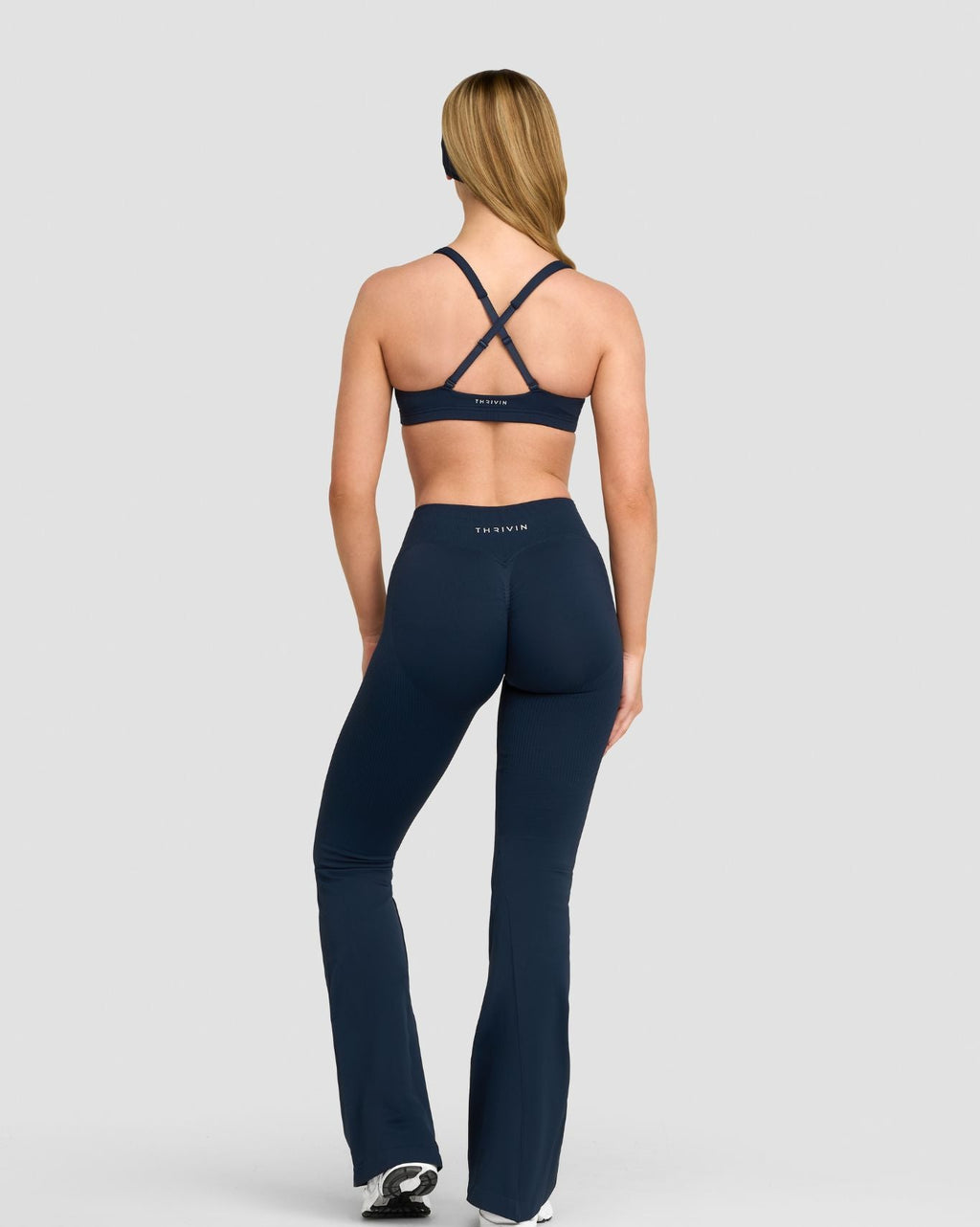 Elevate™ Sculpting Mid V-Waist Flare Leggings | Midnight Navy
