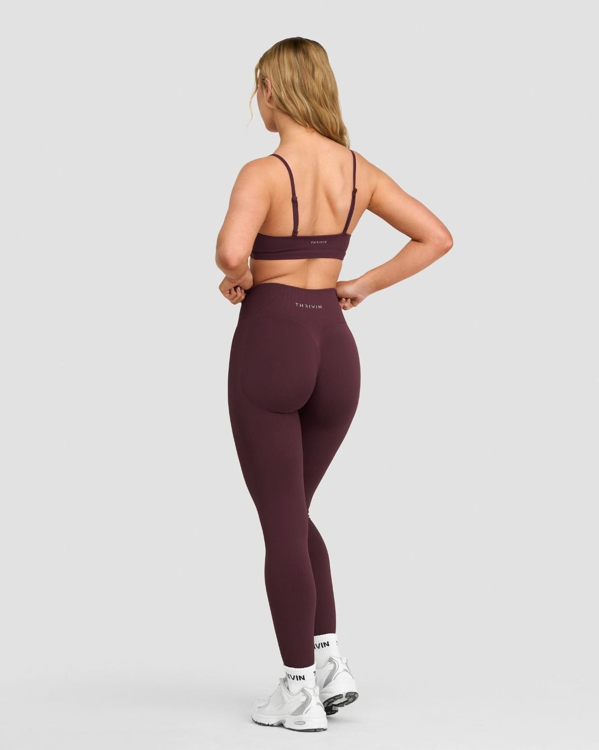 RiseFit Sculpting High Waist Scrunch Leggings Dark Mauve