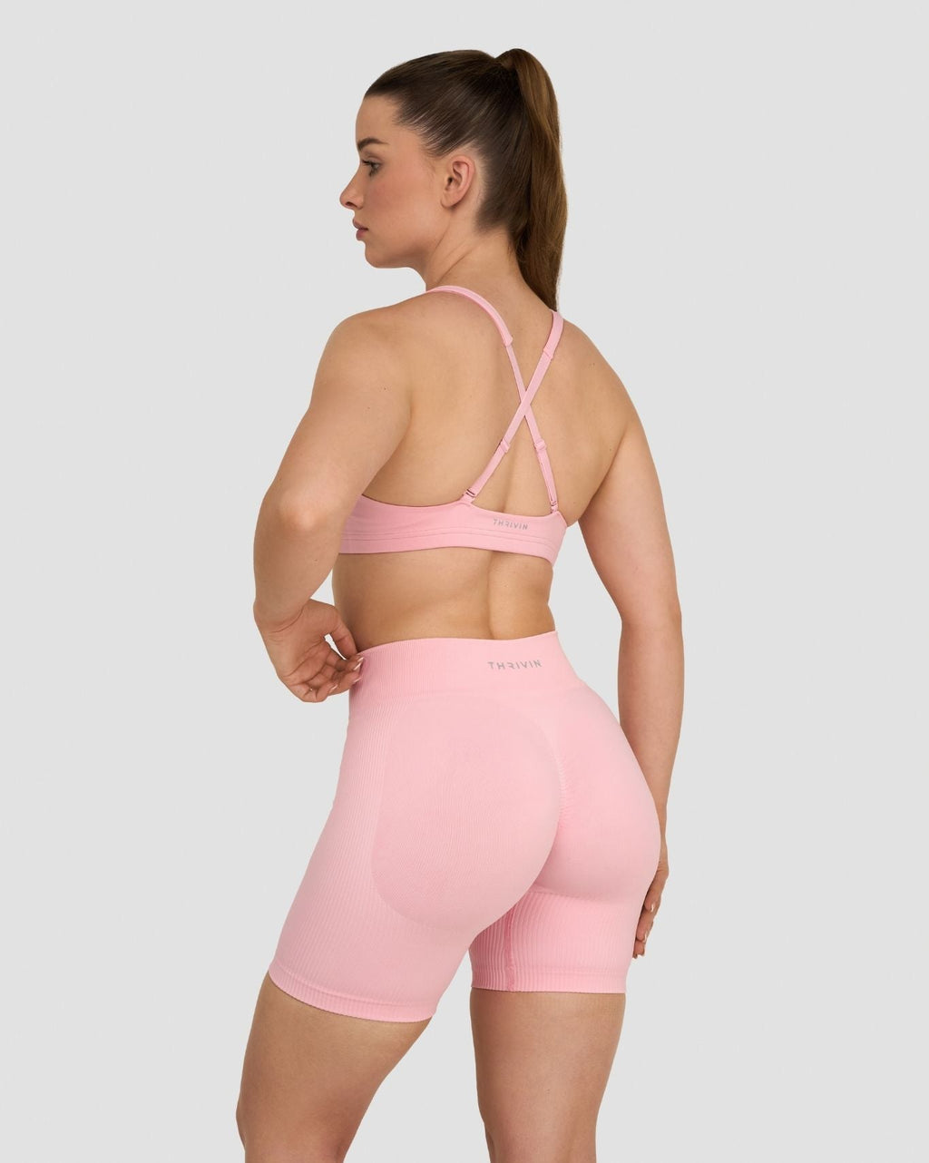 RiseFit Sculpting Medium Impact Multiway Bra Cotton Pink