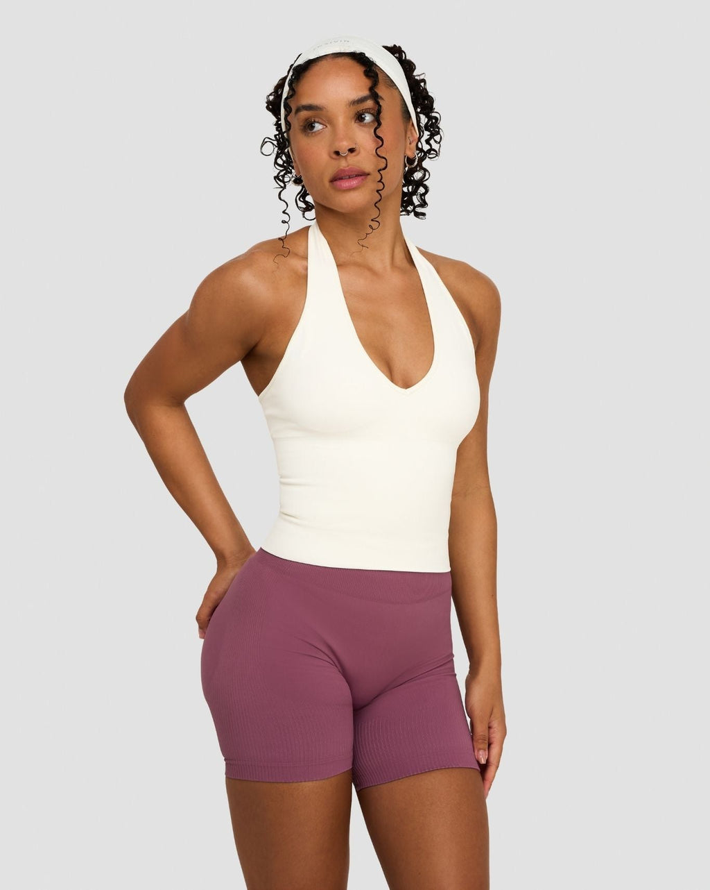 Elevate™ Sculpting Seamless Halterneck Top | Cream