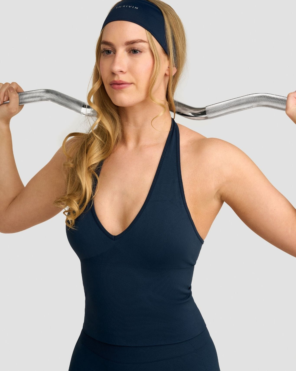 Elevate™ Sculpting Seamless Halterneck Top | Midnight Navy