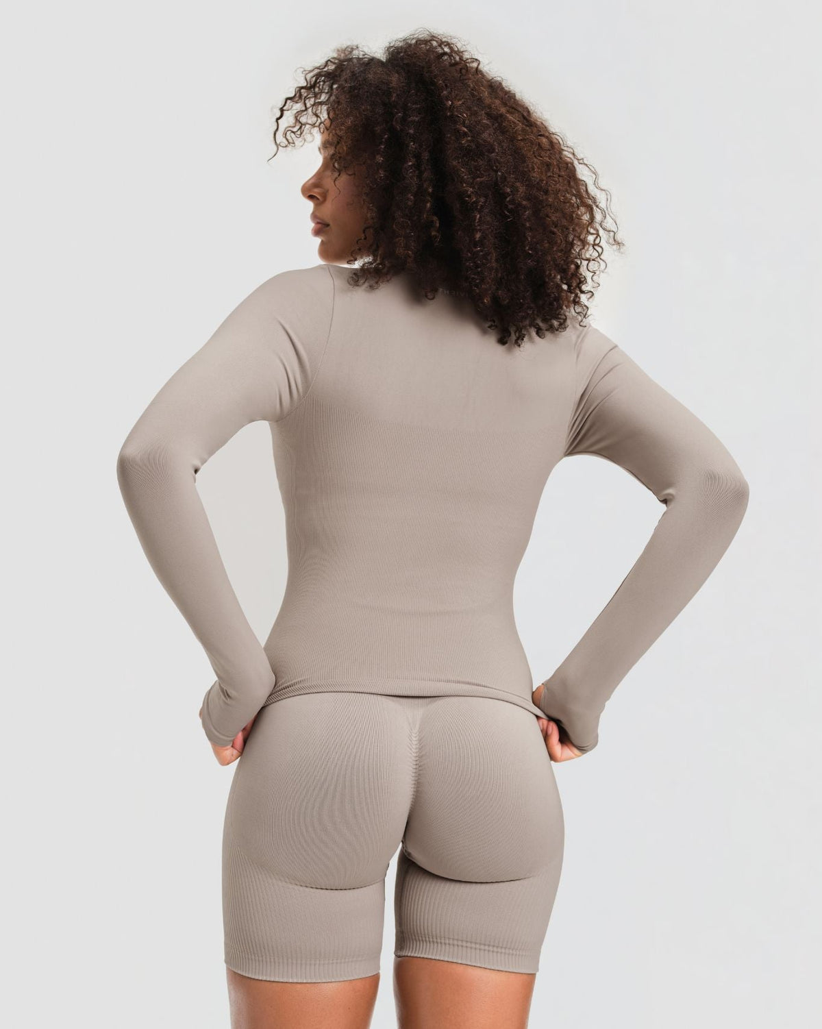 Elevate™ Compression Long Sleeve Jacket | Latte