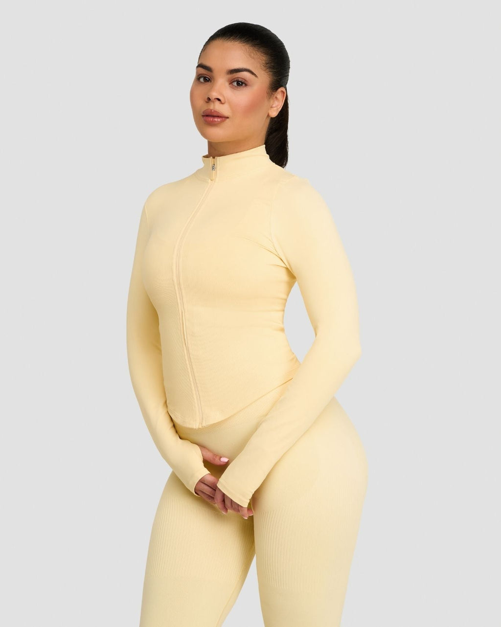 Elevate™ Compression Long Sleeve Jacket | Golden Butter