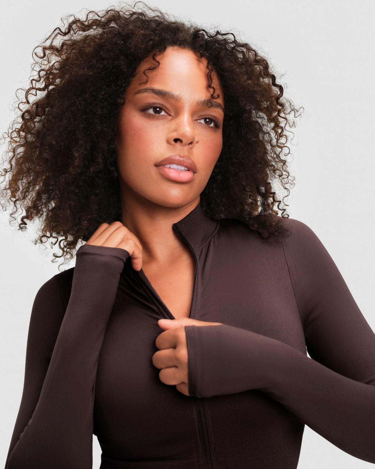 RiseFit Compression Long Sleeve Jacket Coffee