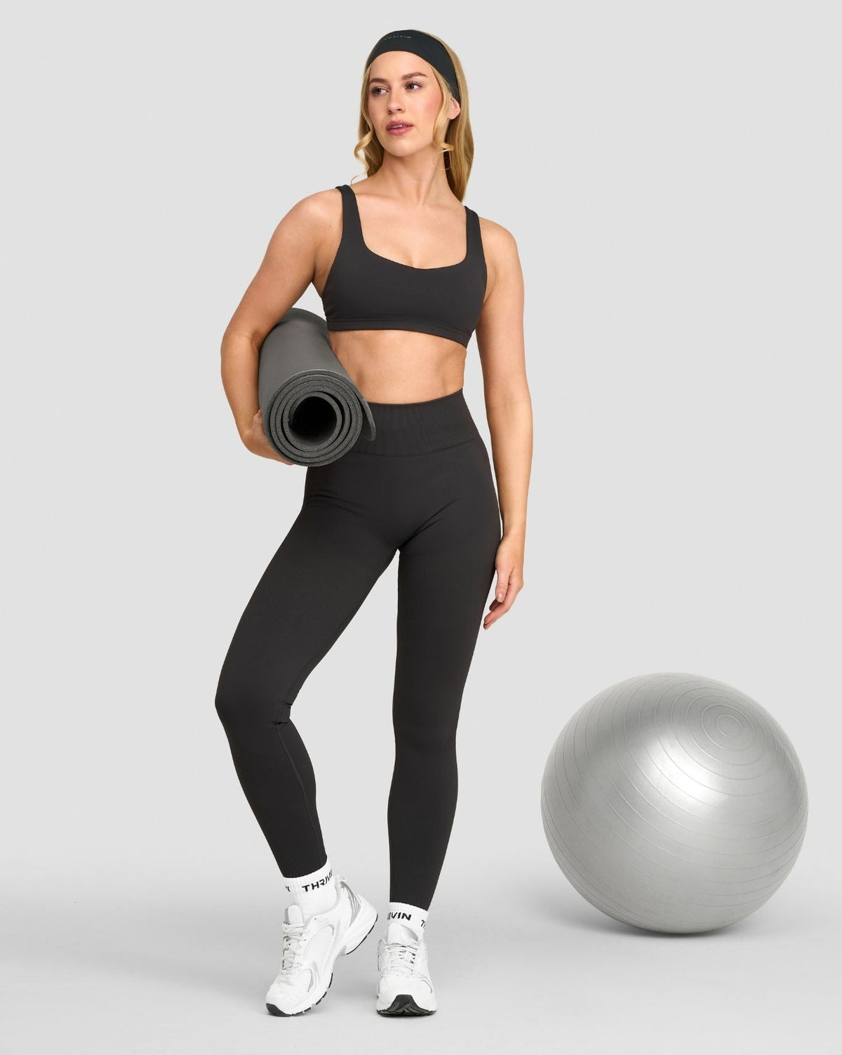 RiseFit Sculpting High Waist Scrunch Leggings Charcoal Grey