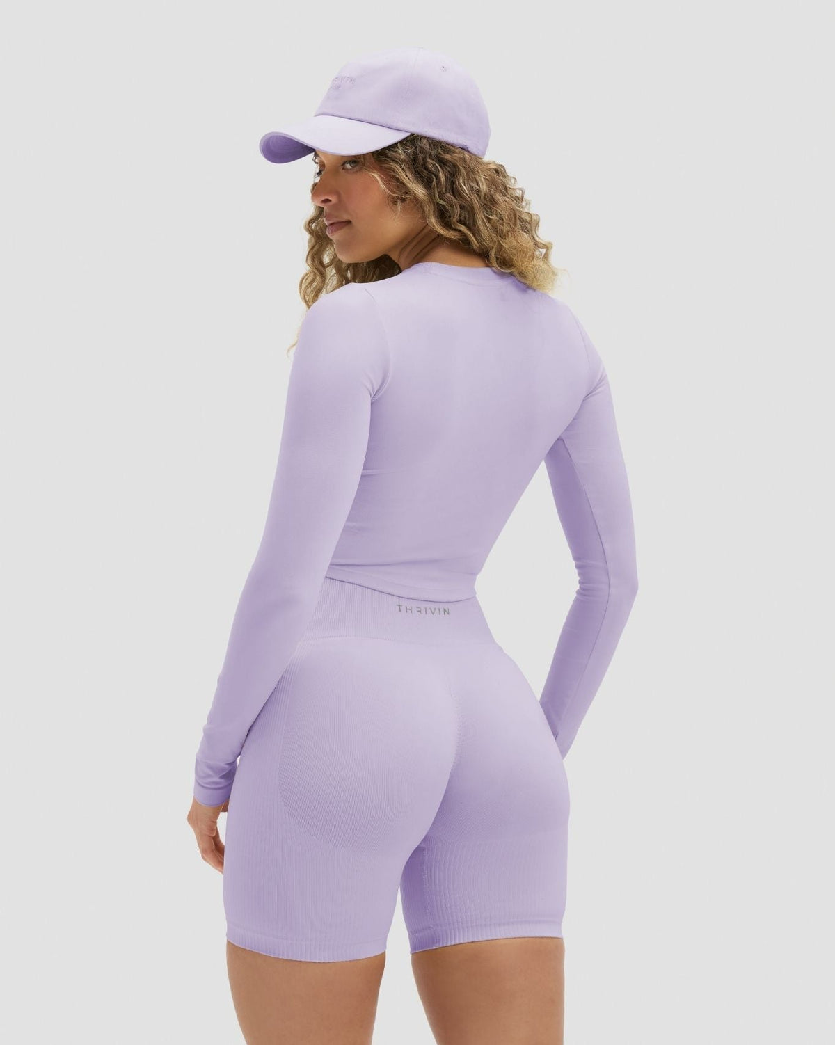 RiseFit Sculpting High Waist Scrunch Shorts Lilac